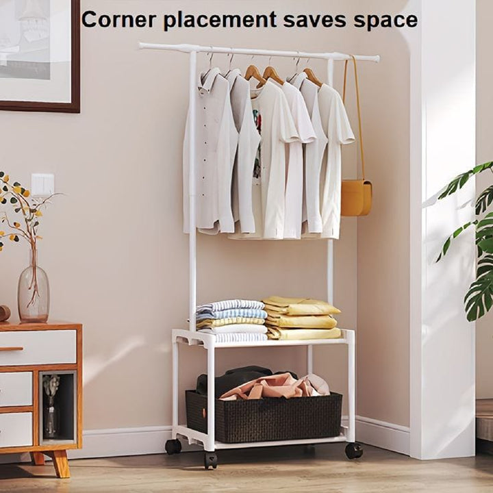 2-layer Floor-Standing Clothes Rack - All-In-One Store