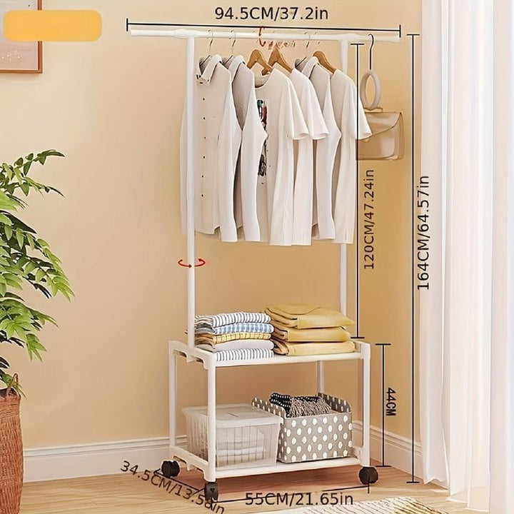 2-layer Floor-Standing Clothes Rack - All-In-One Store