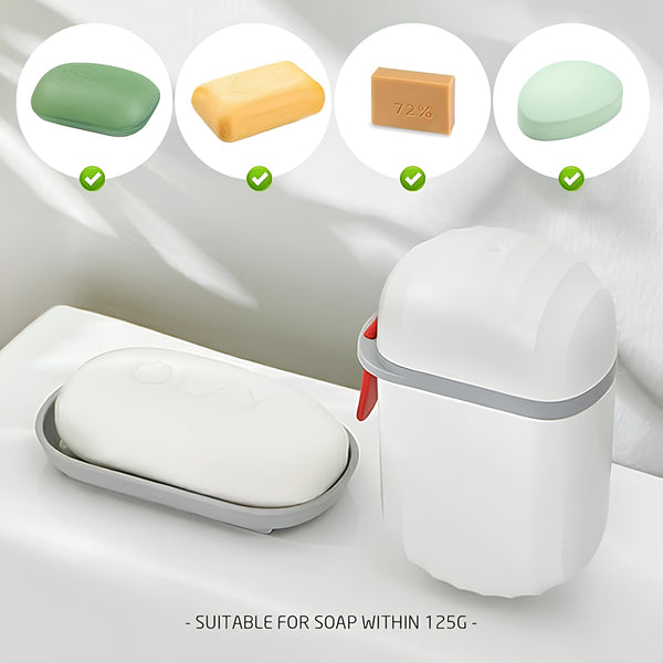 Portable Ribbed Soap Box with Leak-Proof Seal