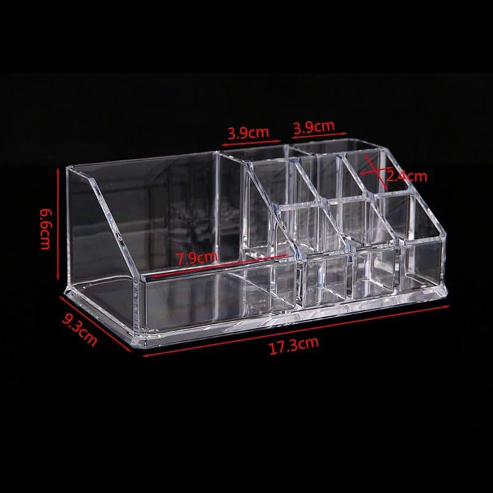 9 Grid Acrylic Makeup Organizer Storage Box - All-In-One Store