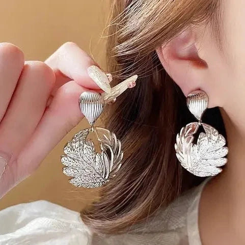 Modern Leaf Drop Earrings