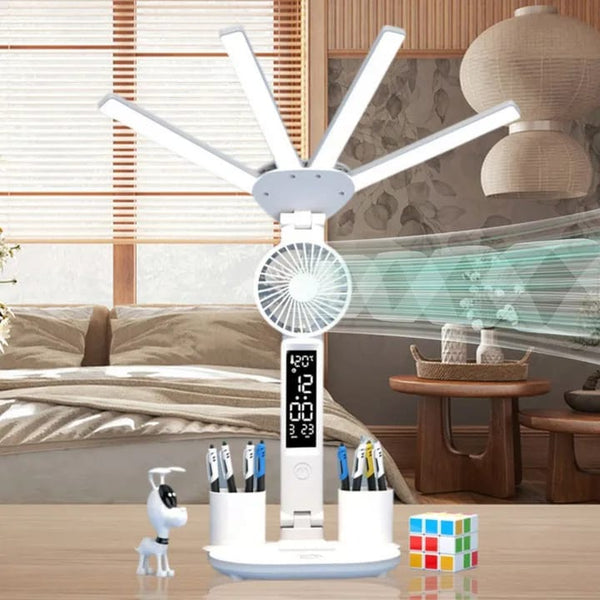 Led Multifunction Table Lamp With Folding Fan