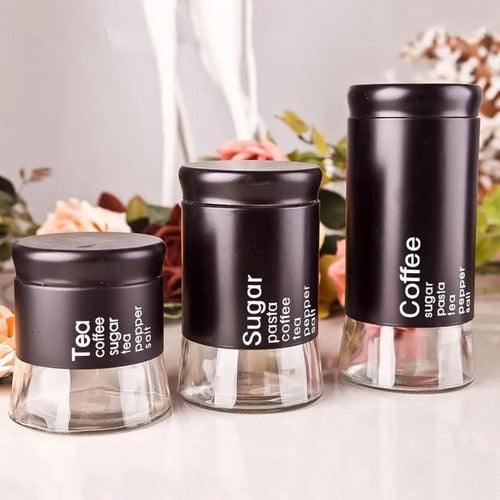 Airtight Glass Storage Jar Set (3 Pcs)