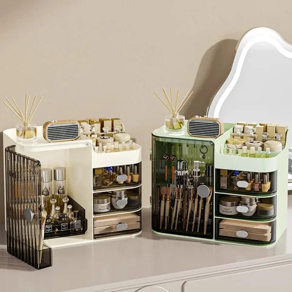 Multi-Compartment Cosmetic Organizer With Drawers