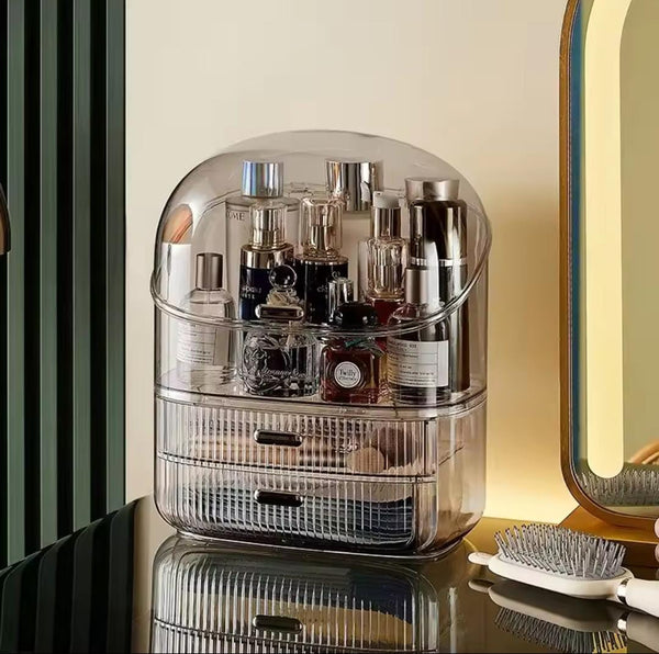 Transparent desk makeup organizer