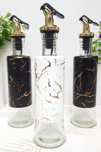 Glass Marble Oil/Vinegar Dispenser Bottle