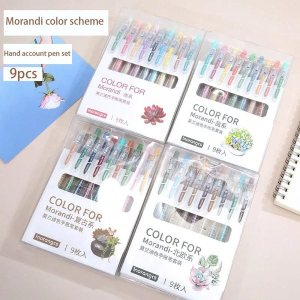 Coloring Gel Ink Pen - Pack Of 9 - All-In-One Store