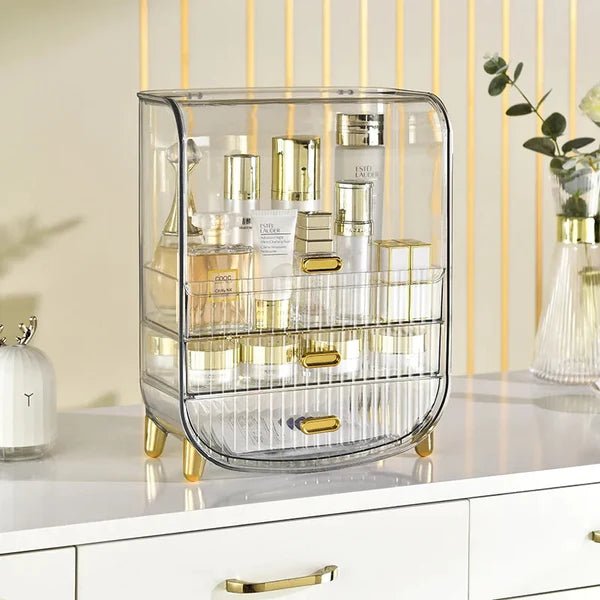 Desktop Transparent Cosmetic Storage Box - All-In-One Store