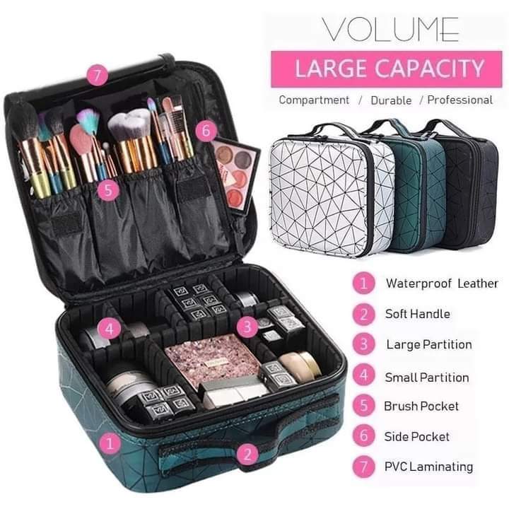 Diamond Pu Travel Cosmetic Bag - Large - All-In-One Store