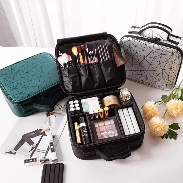 Diamond Pu Travel Cosmetic Bag - Large - All-In-One Store