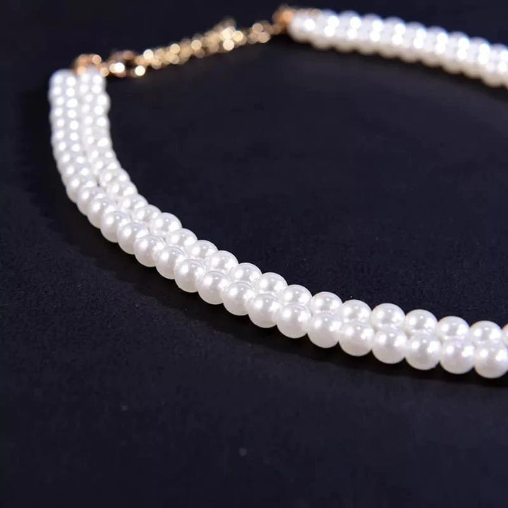 Double Layer Crystal Pearl Necklace - All-In-One Store