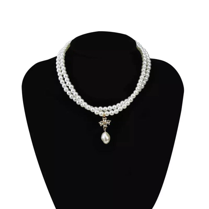 Double Layer Crystal Pearl Necklace - All-In-One Store