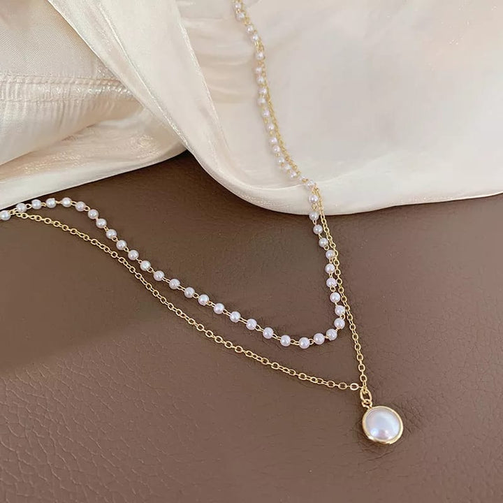 Double Layer pearl Chain Necklace - All-In-One Store