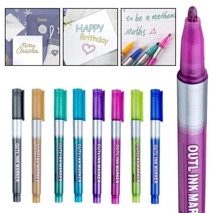 Dual-Line Glittering Marker - Set of 12 markers - All-In-One Store