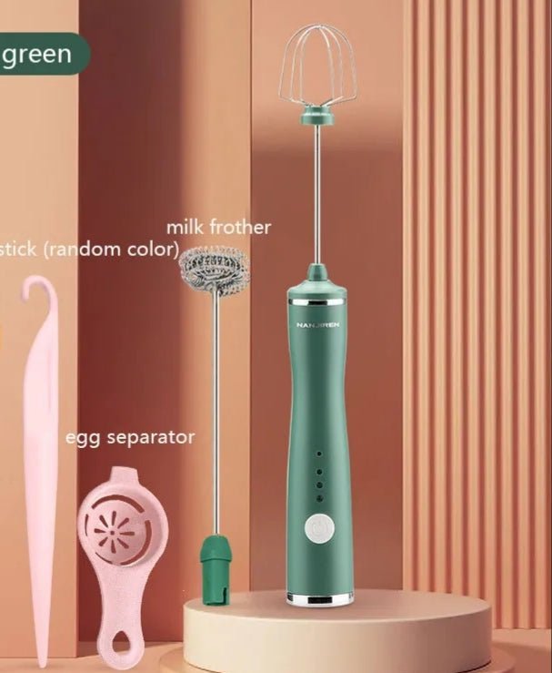 Electric Milk Frother Egg Beater Rechargeable - All-In-One Store