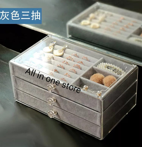 Flannel jewellery and cosmetic storage without lipstick organizer - All-In-One Store