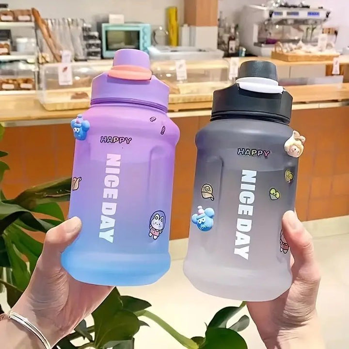 Gradient Water Bottle With Straw - All-In-One Store