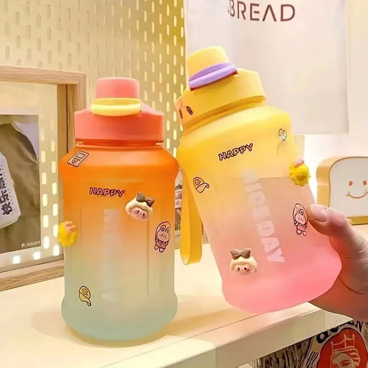 Gradient Water Bottle With Straw - All-In-One Store