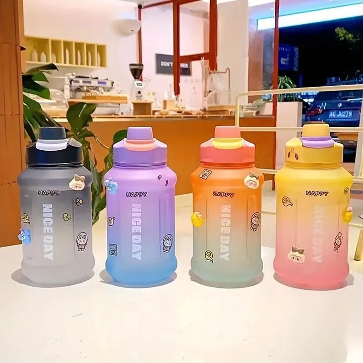 Gradient Water Bottle With Straw - All-In-One Store