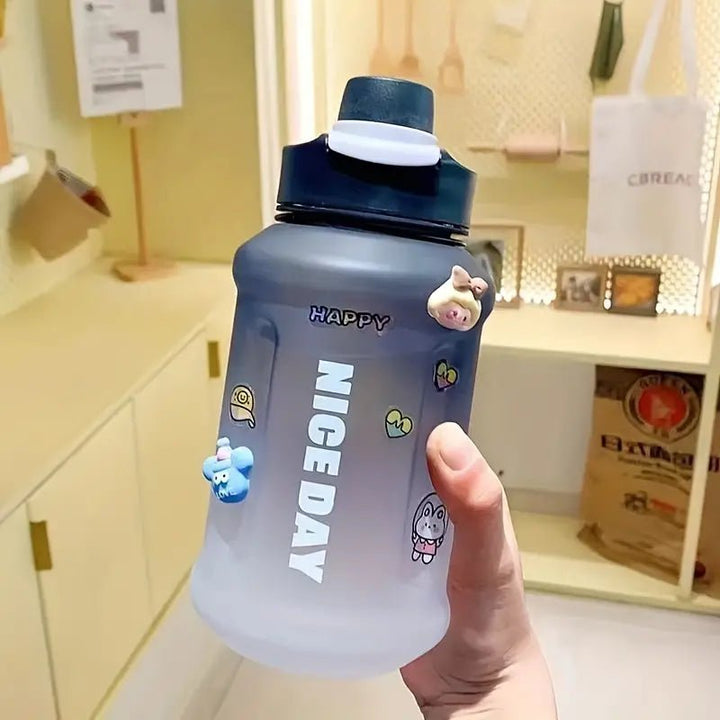 Gradient Water Bottle With Straw - All-In-One Store