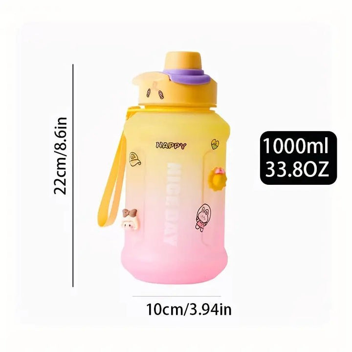 Gradient Water Bottle With Straw - All-In-One Store