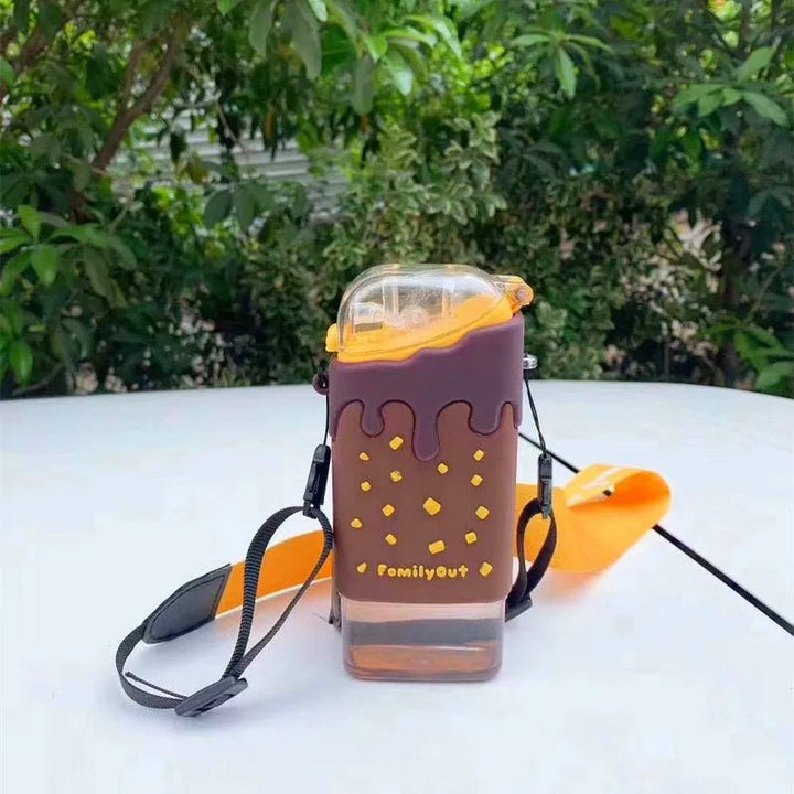 Ice Cream Water Bottle With Straw - All-In-One Store