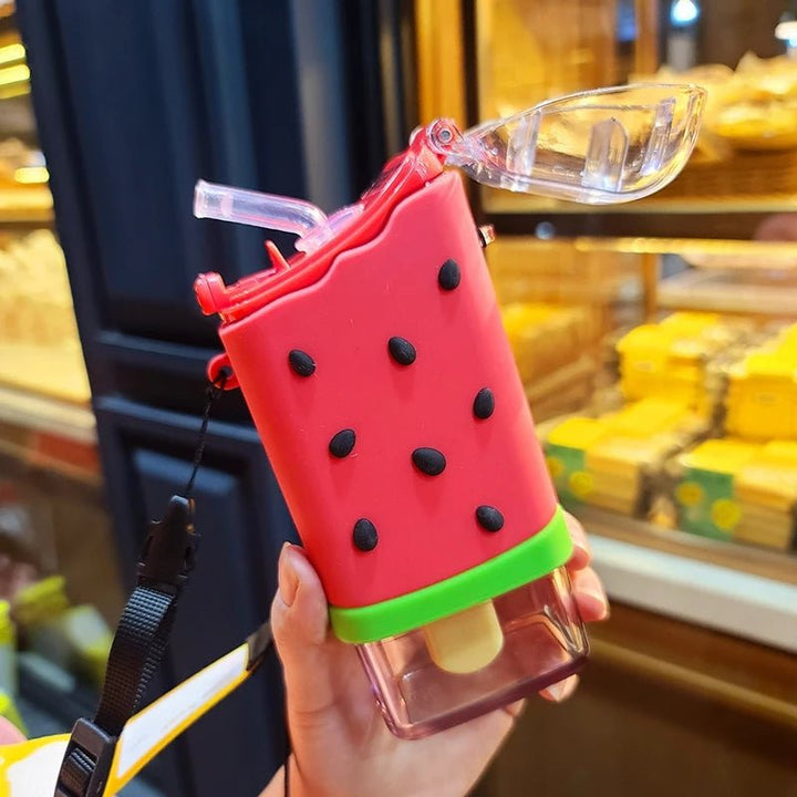 Ice Cream Water Bottle With Straw - All-In-One Store