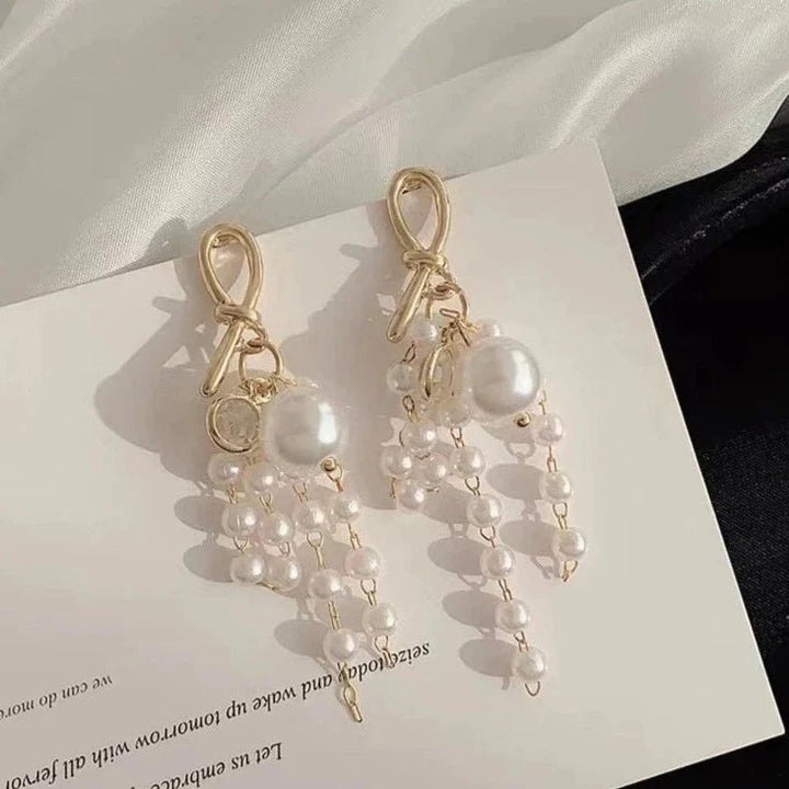 Knot pearl drop earrings - All-In-One Store