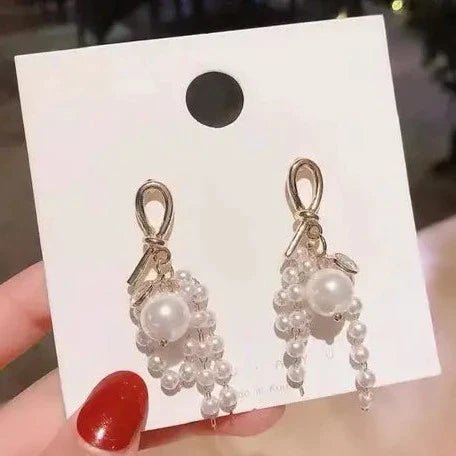 Knot pearl drop earrings - All-In-One Store