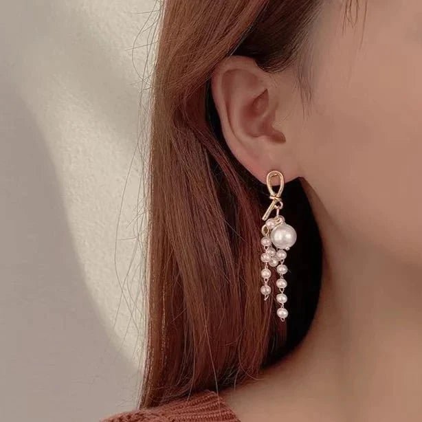 Knot pearl drop earrings - All-In-One Store