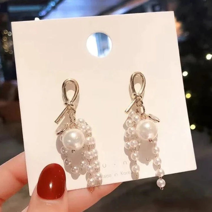 Knot pearl drop earrings - All-In-One Store