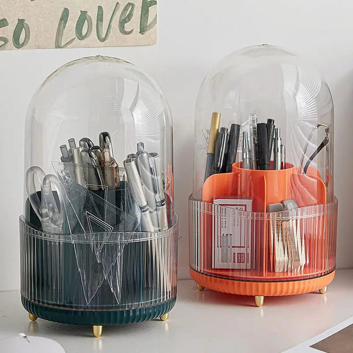 Large Spinning Brush Organizer with Lid - All-In-One Store