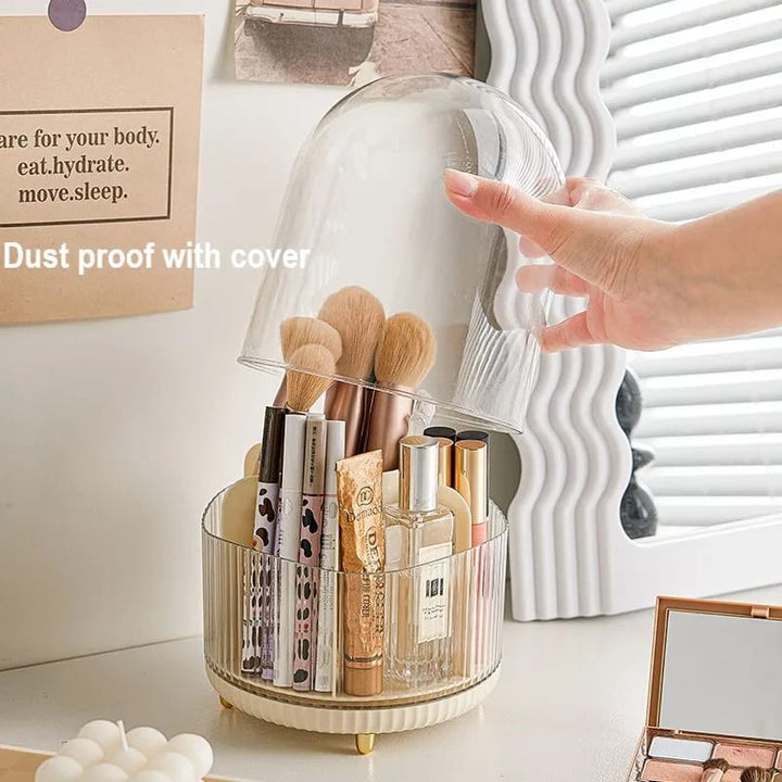 Large Spinning Brush Organizer with Lid - All-In-One Store