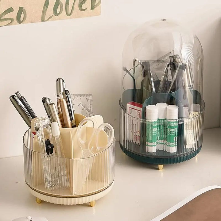 Large Spinning Brush Organizer with Lid - All-In-One Store