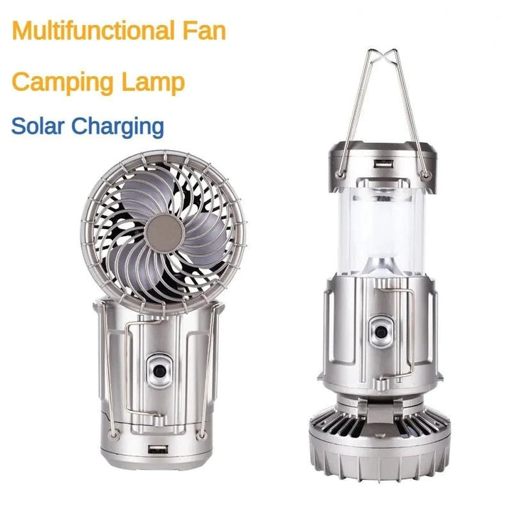 LED Solar Power Fan With Camping Light - All-In-One Store