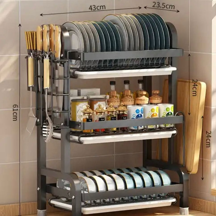Multi Tired Dish Organizer - All-In-One Store