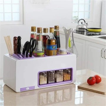 Multifunction Seasoning Rack & Knife Holder - All-In-One Store