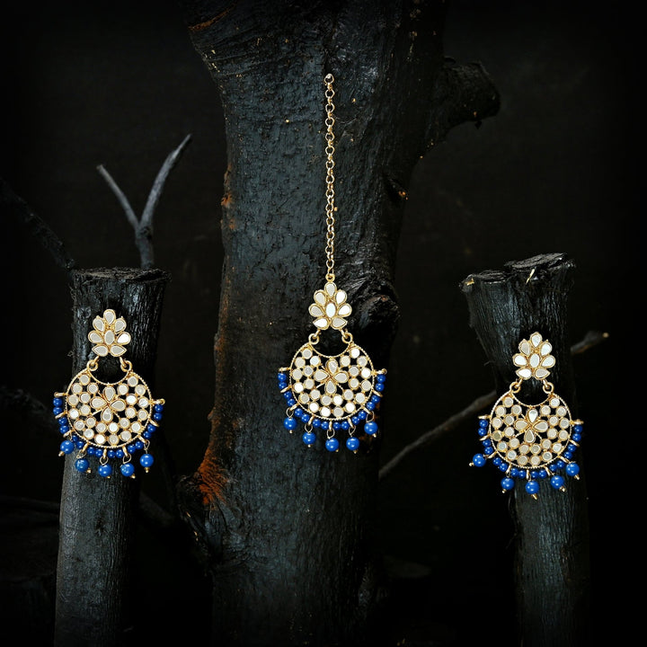 Night Sapphire Tika & Earrings - (TE-01) - All-In-One Store