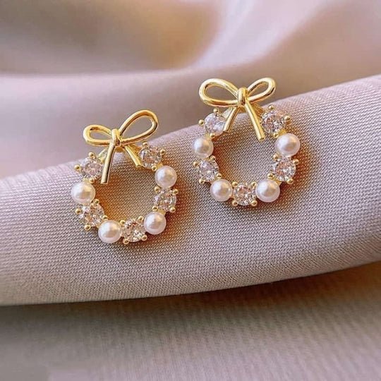 Pearl Bow Tops Pair Earrings - All-In-One Store