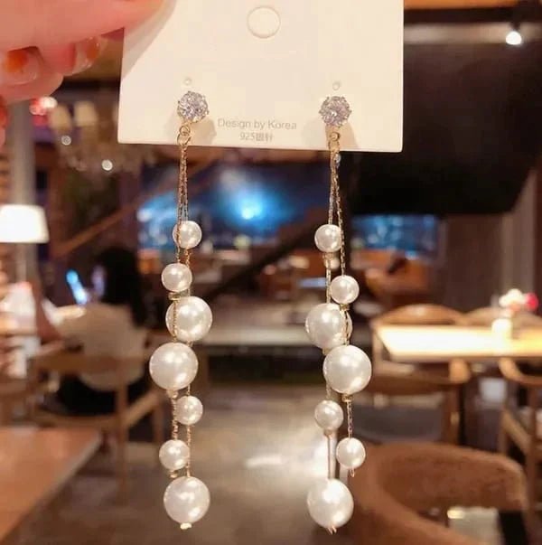 Pearl Tassel Drop Earrings - All-In-One Store