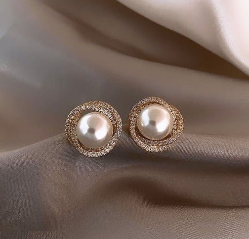 Pearl Tops Pair Earrings. - All-In-One Store