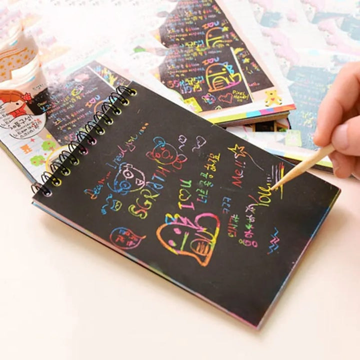 Rainbow Scratch Drawing Book (Pack of 3) - All-In-One Store