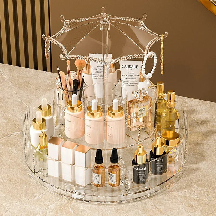 Rotatable Umbrella Cosmetic Organizer - All-In-One Store