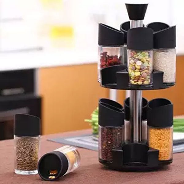 Rotating Double Layer Spice Rack - All-In-One Store