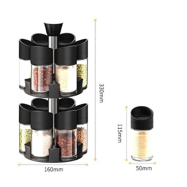 Rotating Double Layer Spice Rack - All-In-One Store