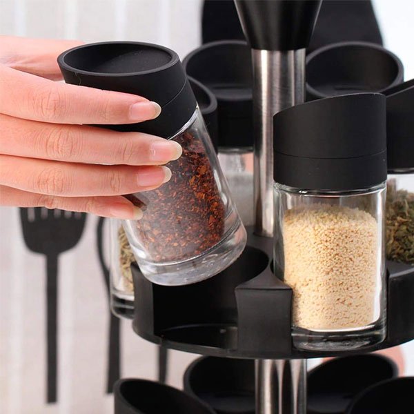 Rotating Double Layer Spice Rack - All-In-One Store