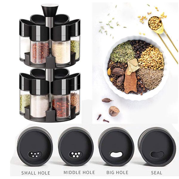 Rotating Double Layer Spice Rack - All-In-One Store