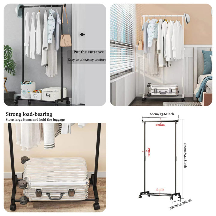 Single Pole Telescopic Clothes Rack - All-In-One Store