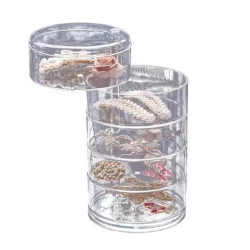 Transparent 360° Rotating Jewelry Box - 5 Layer - All-In-One Store