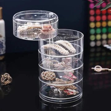 Transparent 360° Rotating Jewelry Box - 5 Layer - All-In-One Store